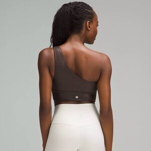 Lululemon Align Asymmetrical Ribbed Bra C/D Cup pads Shine brown Espresso size 6